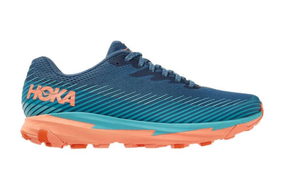 HOKA ONE Womens Torrent 2 Road-running-shoes, Teal-cantaloupe, 9.5 US