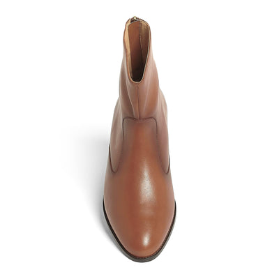 Anthony Veer Martha Ankle Boots for Women | Zip-Up Boots | Contouring Bedded Insoles & Anti-Slip Leather Outsole Tan