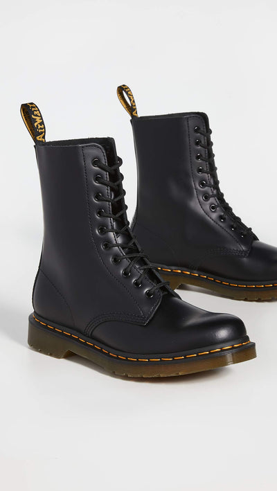 Dr. Martens 1490 Lace-Up Boot,Black Smooth,UK 8 (US Men's 9, Women's 10) M US