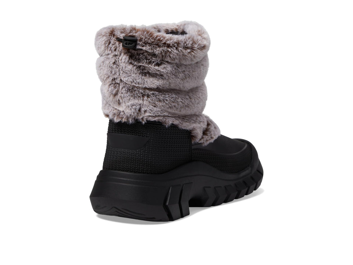 Hunter Intrepid Short Faux Fur Snow Boot Black/Natural 8 M