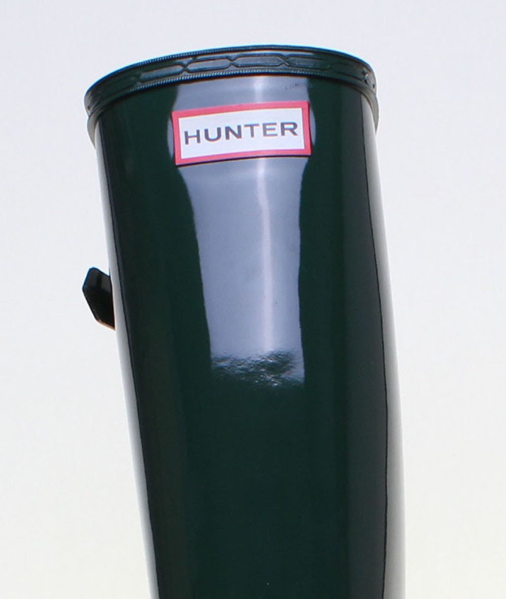 Hunter Original Back Adjustable Gloss Rain Boots for Women - Nylon Lining with Cushioned Footbed, Multilayered Sponge Insole, and Pull-On DesignGreen 8 M