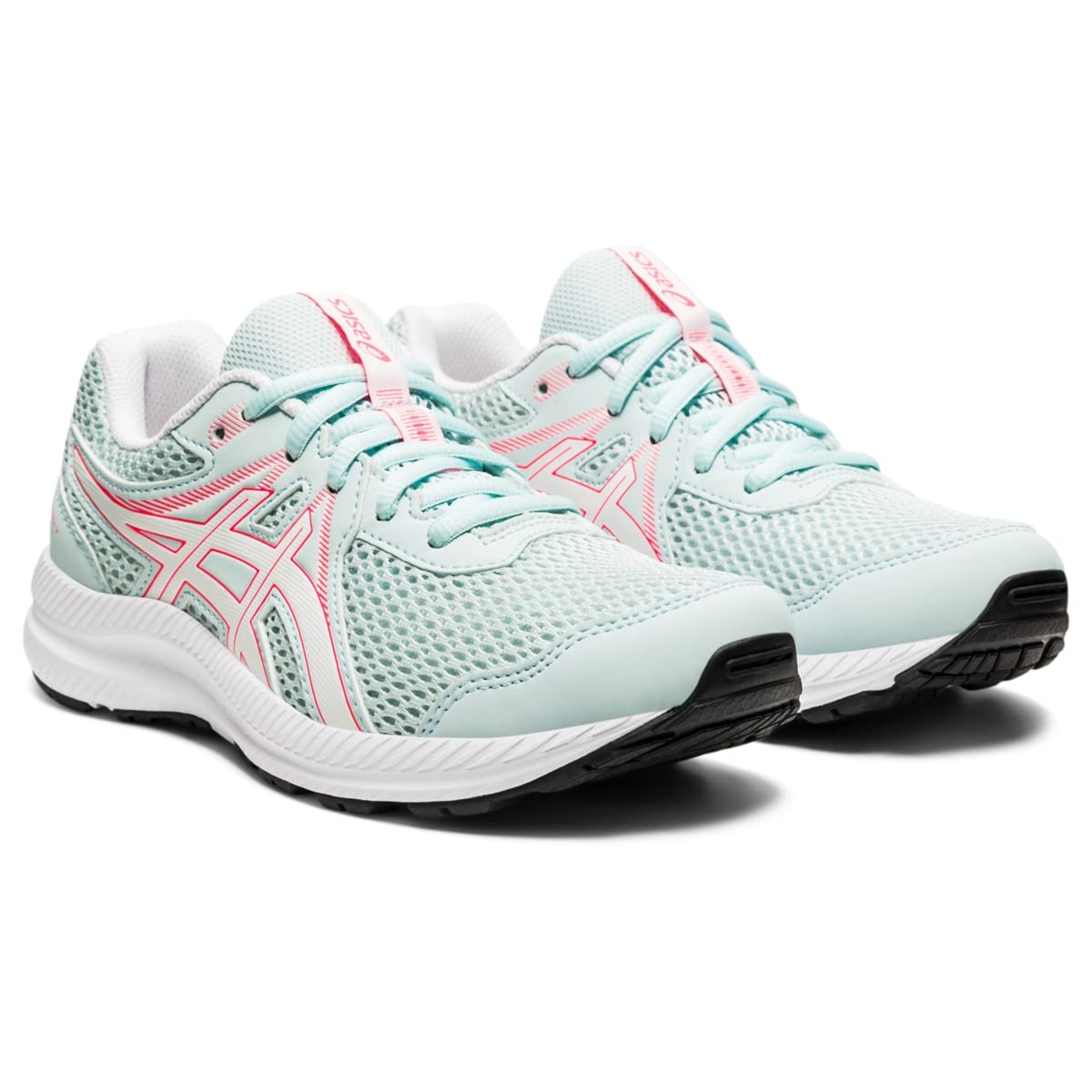 ASICS Girl's Contend 7 GS (Little Kid/Big Kid) Aqua Angel/White 4 Big Kid M