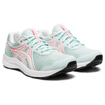 ASICS Girl's Contend 7 GS (Little Kid/Big Kid) Aqua Angel/White 4 Big Kid M