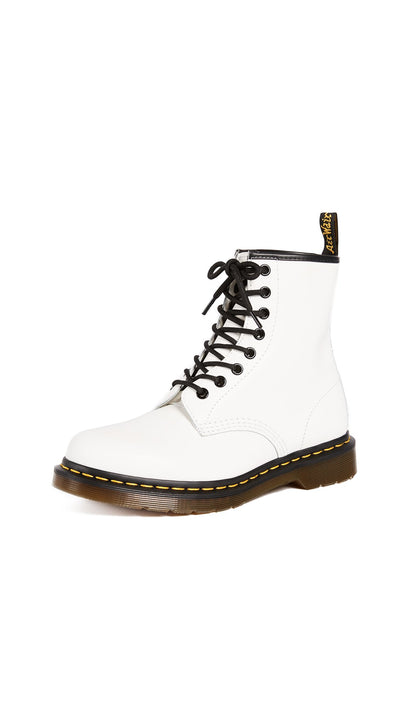 Dr Martens Women's 1460 Smooth Leather 8 Eye Boot, White, 11