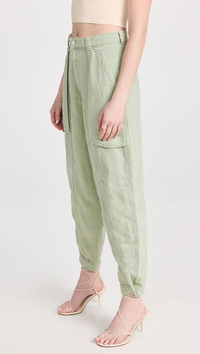 MOTHER Women's The Patch Pocket Chute Flood Jeans, Cameo Green, 27