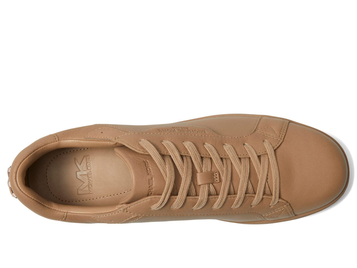Michael Kors Keating Lace Up - Sneakers for Men - Durable Rubber Outsole - Soft Textile Lining - Leather Upper Camel 12 M