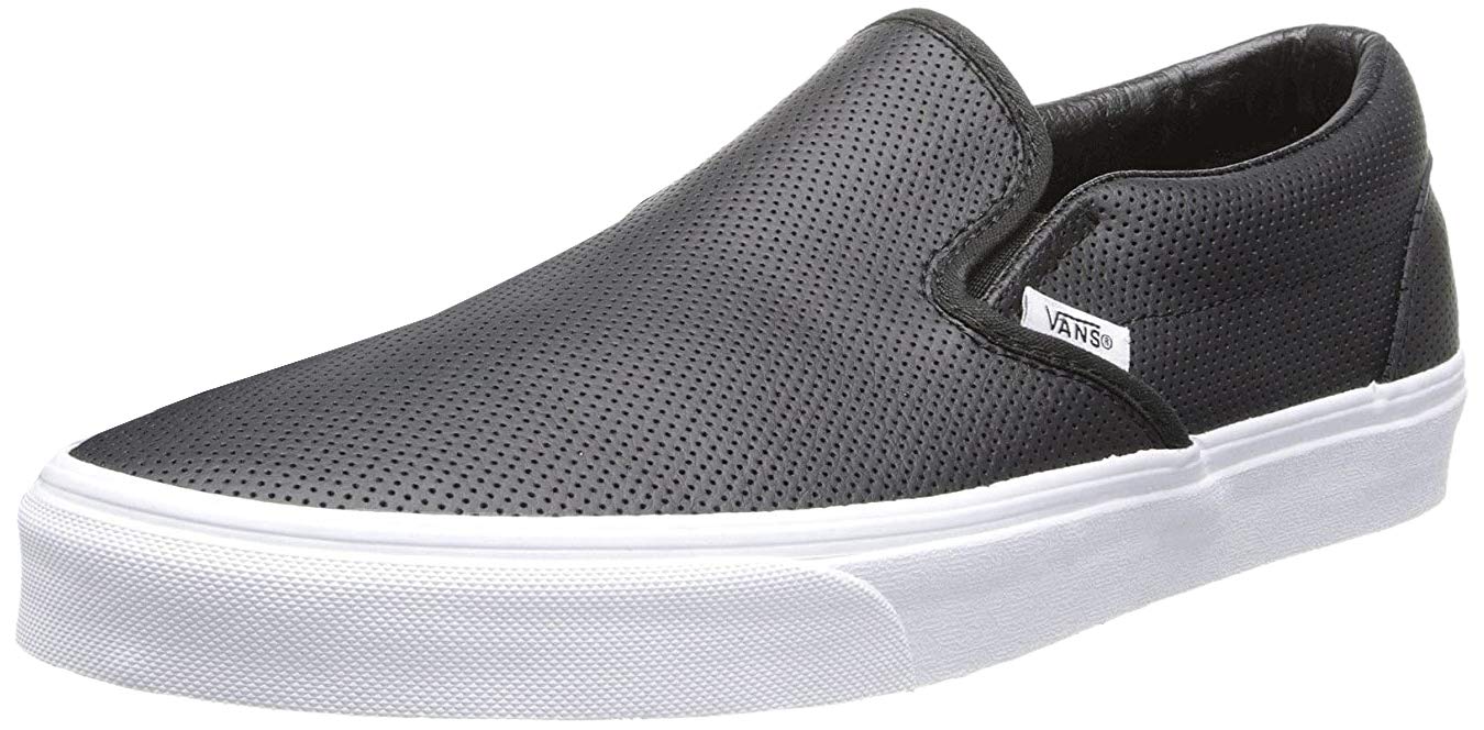 Vans Unisex Low-Top, Black Perf Leather Black, 3.5 US Women