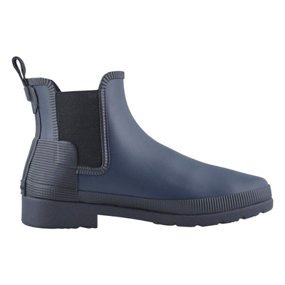 Hunter Boot Women's Original Refined Texture Chelsea Rain Boot Navy 10 Medium US