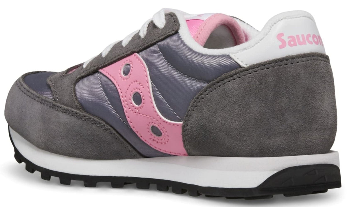 Saucony Jazz Original Sneaker, Grey/Pink, 2.5 US Unisex Big Kid