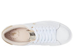 POLO RALPH LAUREN Girl's Theron V (Big Kid) White Smooth Pu/Gold Metallic/Glitter/Gold Pony Player 6 Big Kid M