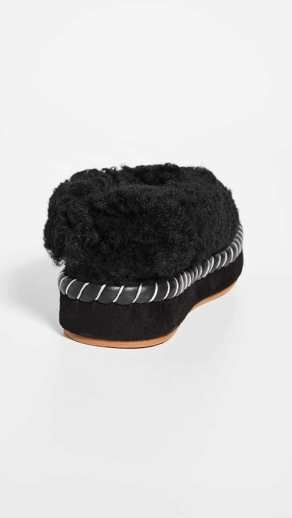 Tory Burch Women's Shearling Slippers, Perfect Black/Perfect Black, 10 Medium US