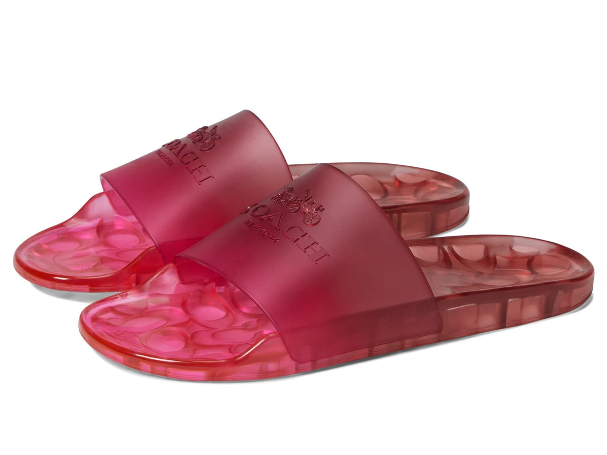 Coach Women's Ulyssa Pool Slides Petunia/Black Cherry 7 B - Medium