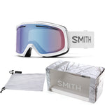SMITH DRIFT White/Blue Sensor Mirror Women's medium fit Goggles For Men For Women + BUNDLE with Designer iWear Eyewear Kit