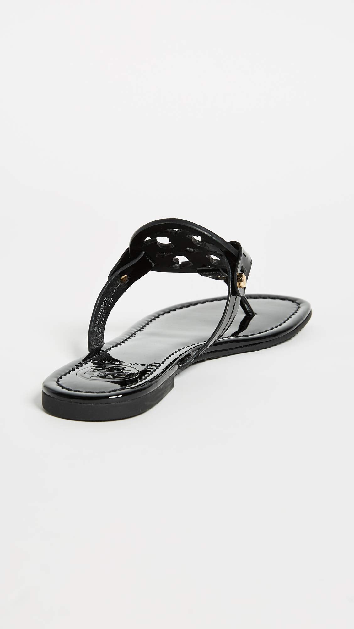 Tory Burch Women's Miller Patent Thong Sandal, Black, 10.5 Medium US