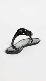 Tory Burch Women's Miller Patent Thong Sandal, Black, 10.5 Medium US