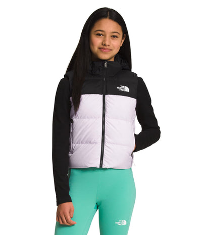 THE NORTH FACE Girls' Reversible North Down Hooded Vest, Lavender Fog, XX-Large