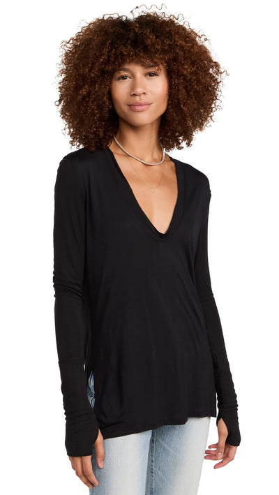Free People Women's Fresh and Clean Top, Black, S