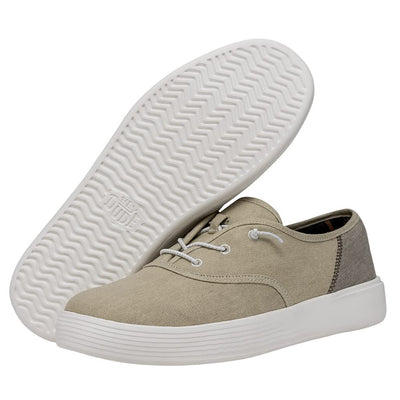 Hey Dude Conway Craft Linen White Men's Size 15 | Unisex Sneakers | Unisex Slip On Shoes | Comfortable & Light-Weight