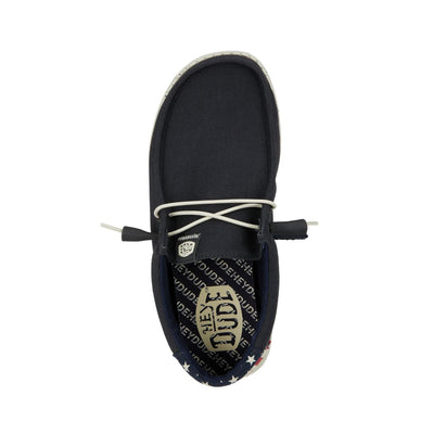 Hey Dude Boy's Wally Americana Navy White Size 10 | Toddler's Shoes | Toddler Slip-on Loafers | Comfortable & Light-Weight