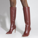 SCHUTZ Women's Mikki Up Boots 7.5 Red/Brown