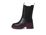 Coach Alexa Leather Bootie Black/Deep Berry 7 B (M)