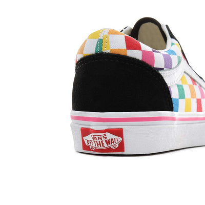 Vans Old Skool (Checker) Rainbow/White Youth 13.5