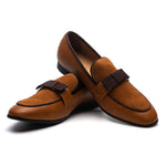 JITAI Men's Lindford Moc Toe Bit Slip-on Penny Loafer Party Shoes, Brown/02, 12 US