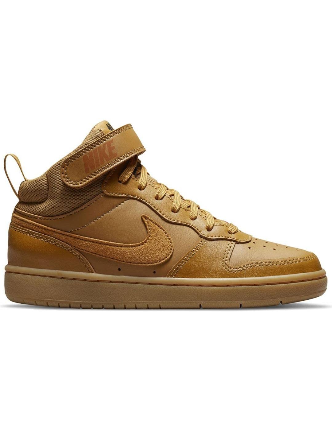 Nike Court Borough Mid 2 (Big Kid) Sneaker, Wheat/Wheat/Black/White, 4.5 US Unisex