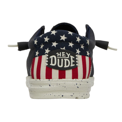 Hey Dude Boy's Wally Americana Navy White Size 10 | Toddler's Shoes | Toddler Slip-on Loafers | Comfortable & Light-Weight