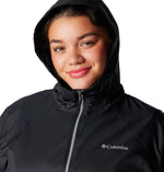 Columbia Womens Switchback II Lined Long Rain Jacket, Black, Medium