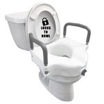 Carex E-Z Lock Raised Toilet Seat with Handles - 4.5 Inch Toilet Seat Riser with Arms, Toilet Riser Fits Most Toilets, Elongated or Round, Toilet Seat Lifter, White
