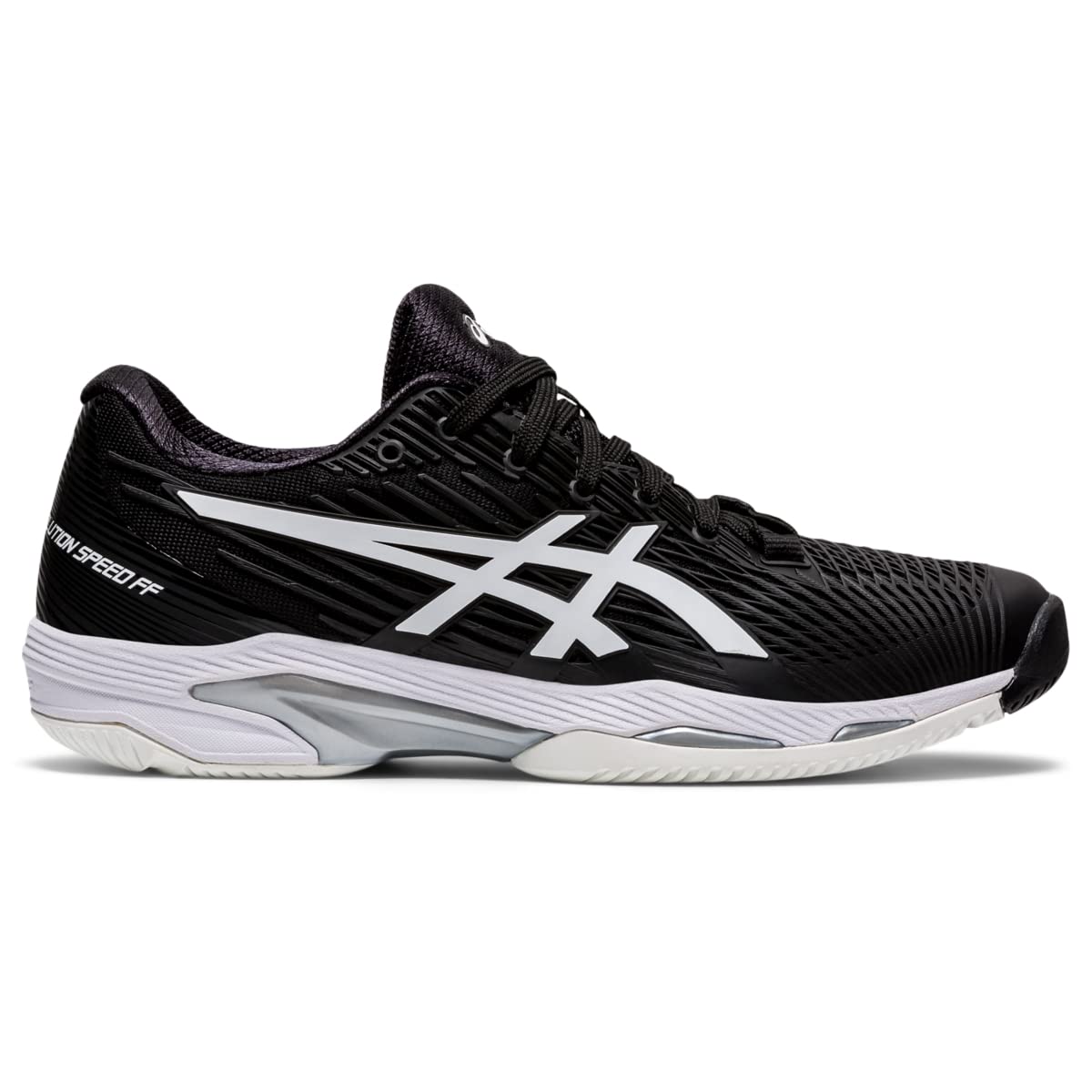 ASICS Women's Solution Speed FlyteFoam 2 Tennis Shoes, 6.5, Black/White