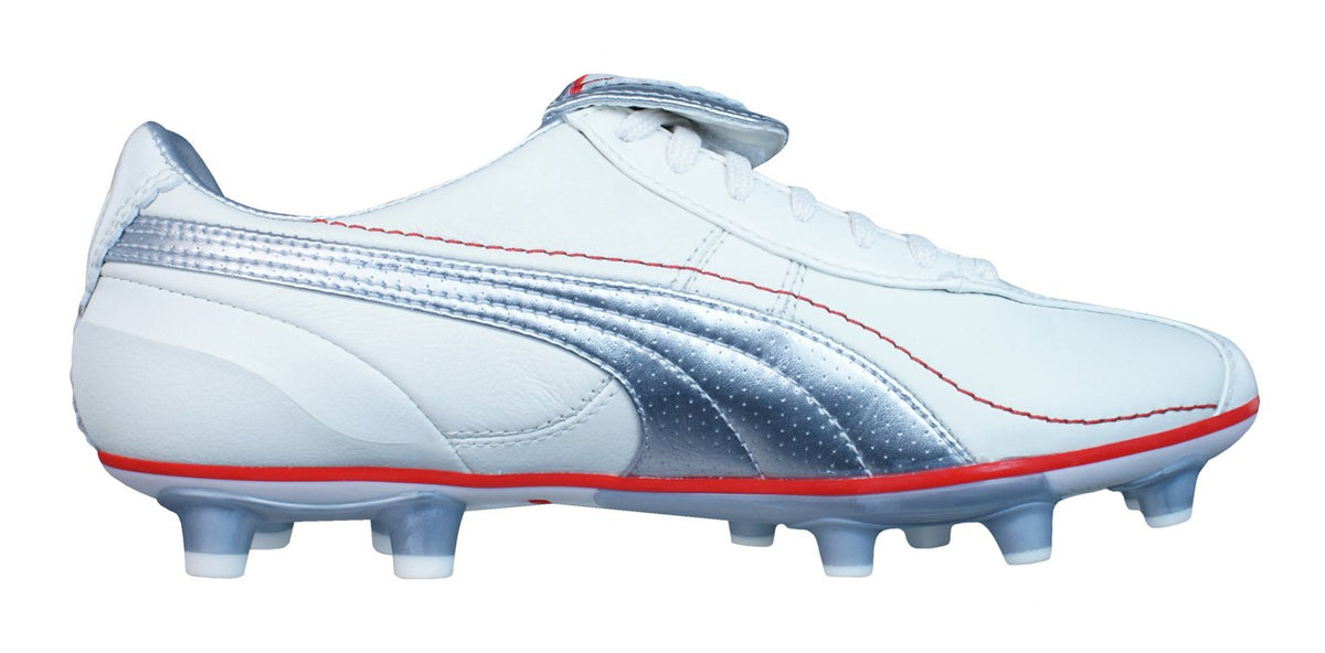 PUMA King XL i FG Women's Leather Soccer Cleats-Silver-6.5