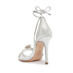 SCHUTZ Womens Jayda Studded Leather Heels Silver 9 Medium (B,M)