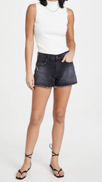 7 For All Mankind Monroe Cutoffs Shorts in Eclipse Black Eclipse Black 23