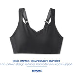 Brooks Women's Convertible Sports Bra for High Impact Running, Workouts & Sports with Maximum Support - Asphalt - 34 F