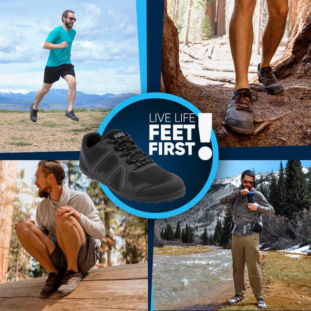 Xero Shoes Men's Mesa Trail Barefoot Trail Run Shoes, Black, 8.5