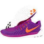 NIKE WOMEN FREE 5.0 VIVID PURPLE/BLACK/FUCHSIA GLOW/HYPER ORANGE 724383-503_7.5