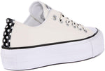 Converse Womens All Star Lift Ox Egret/Black/White Size 7.5