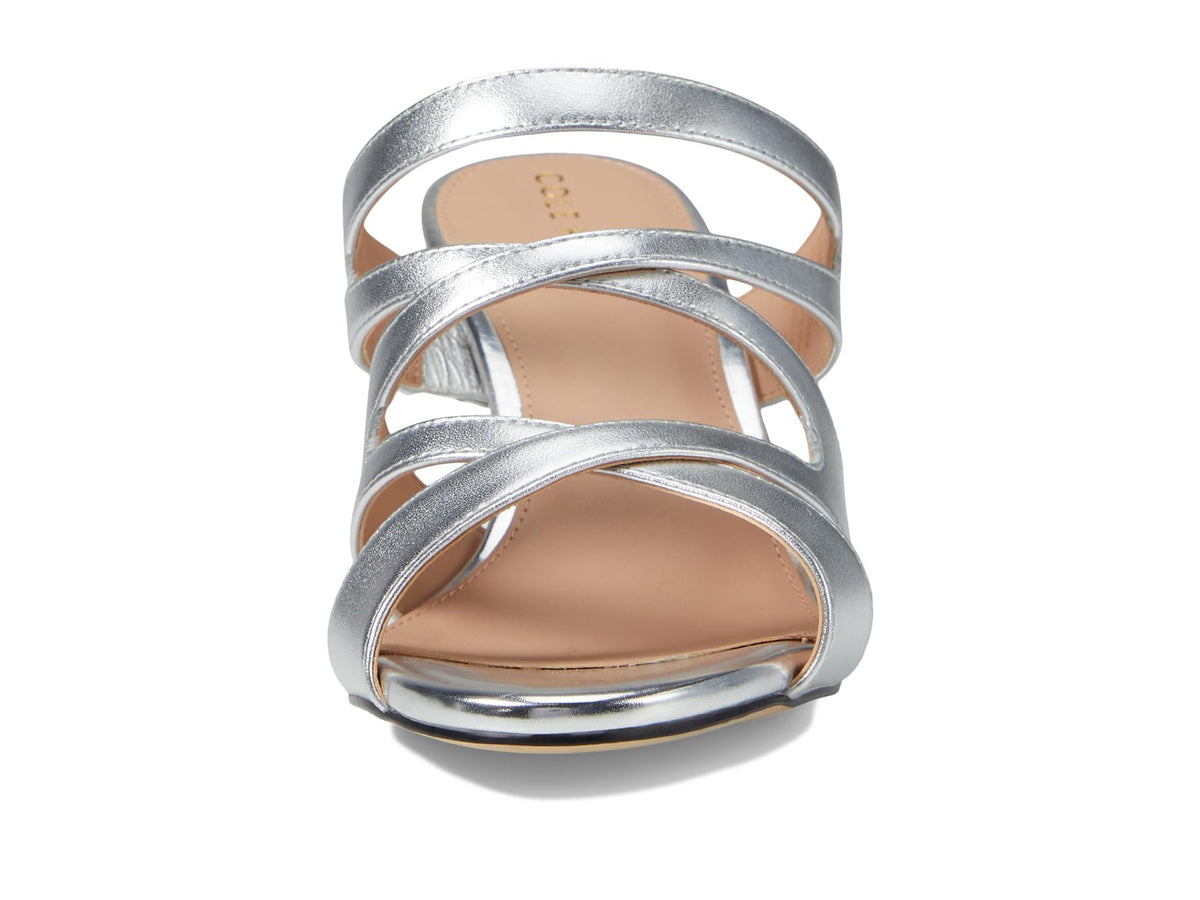 Cole Haan Alyse Heeled Sandal 65 mm Silver Specchio Leather 8 B (M)