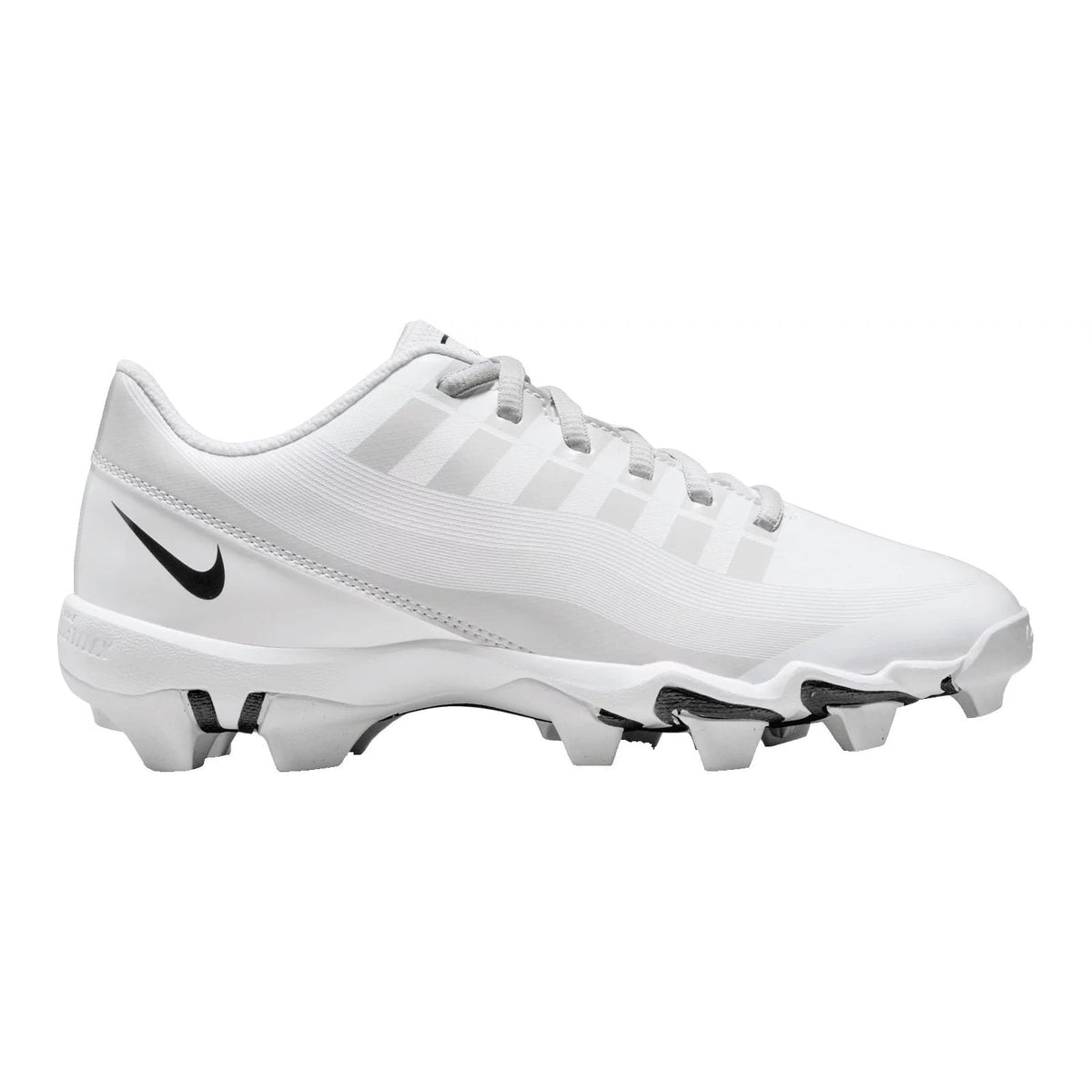 Nike Youth Vapor Edge Shark Football Cleats (6Y, White/Grey Fog/Black)
