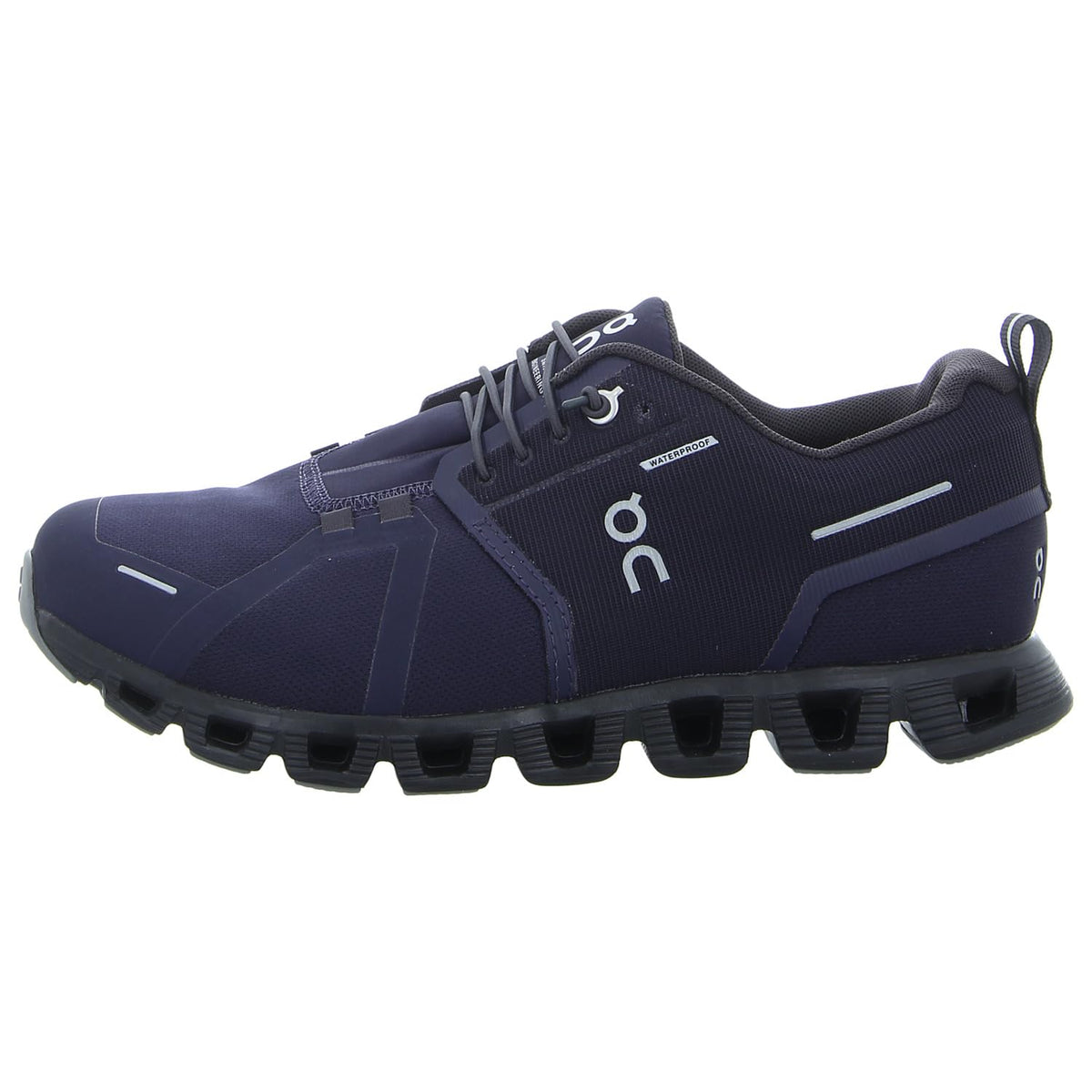 On Men's Cloud 5 Waterproof Running Shoes, Midnight/Magnet, 9.5 US