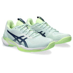 ASICS Women's Solution Speed FlyteFoam 3 Tennis Shoe, 8, Pale Mint/Blue Expanse