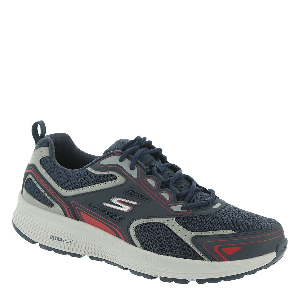 Skechers Men's GOrun Consistent-Athletic Workout Running Walking Shoe Sneaker with Air Cooled Foam, Navy/Red, 15