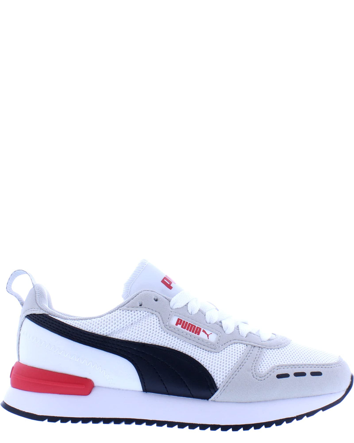 PUMA R78 Jr Boys' Youth Sneaker 4 M US Big Kid White-Black-High Risk Red