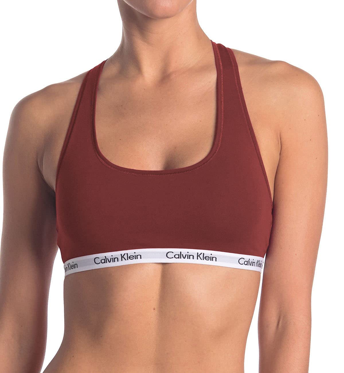 Calvin Klein Women`s Carousel Logo Bralette (Bardo(QP1036-601)/White, Small)