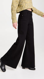 FRAME Women's Le Palazzo Pants, Film Noir, Black, 29