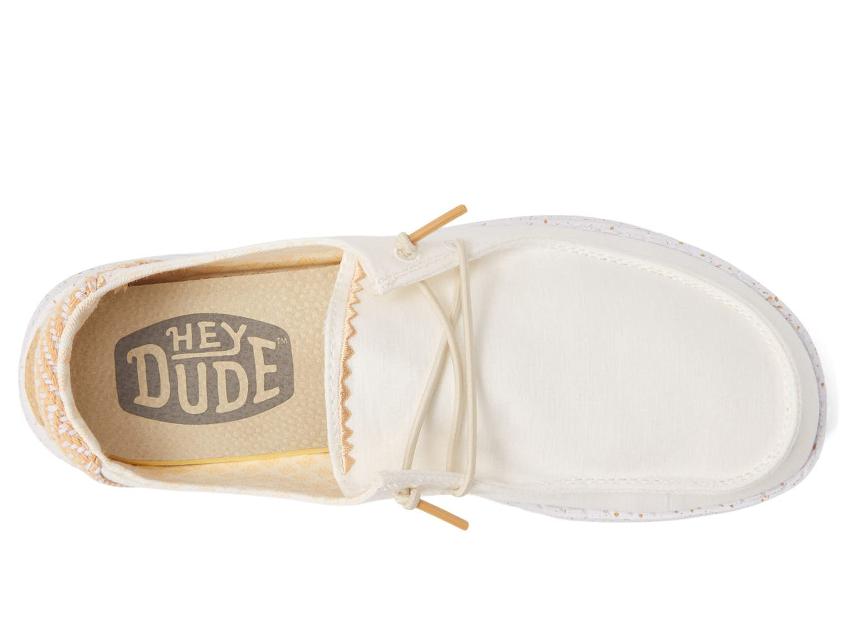 Hey Dude Wendy Chambray Woven (Little Kid/Big Kid) White Sand 3 Little Kid M