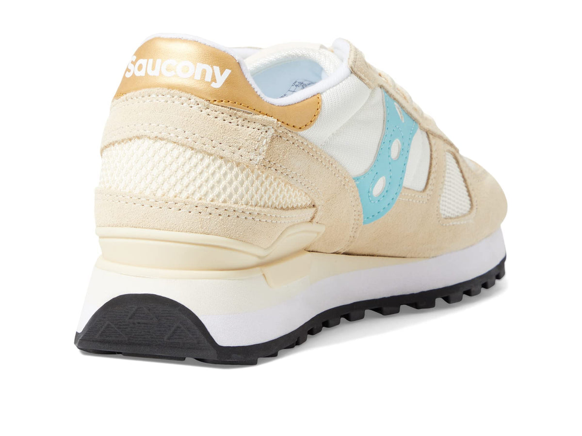 Saucony® Originals Shadow Original Summer Shoes for Women – Rubber Tread Pattern – TPU Heel – Lace-up Closure Tan/Turquoise 12 B - Medium