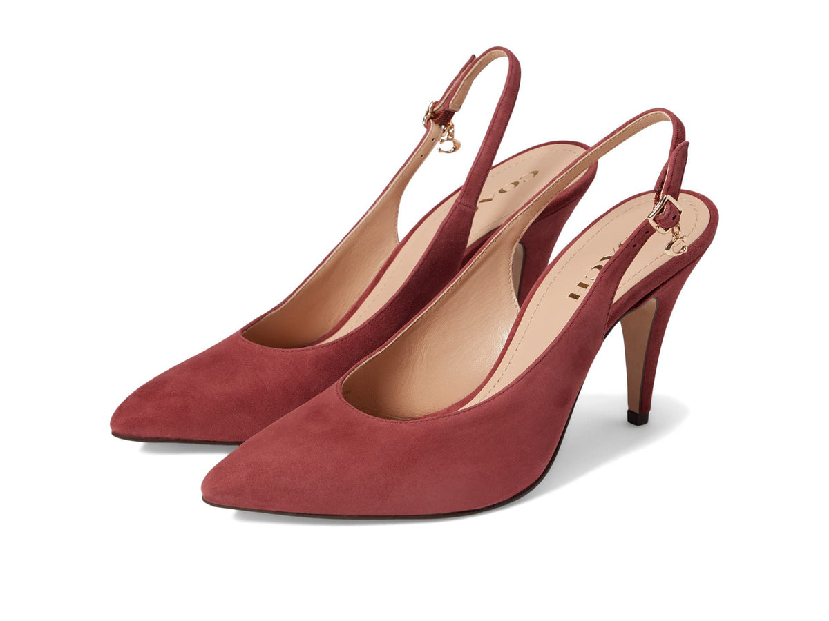 Coach Sutton Suede Slingback Pump Cherry 7 B (M)
